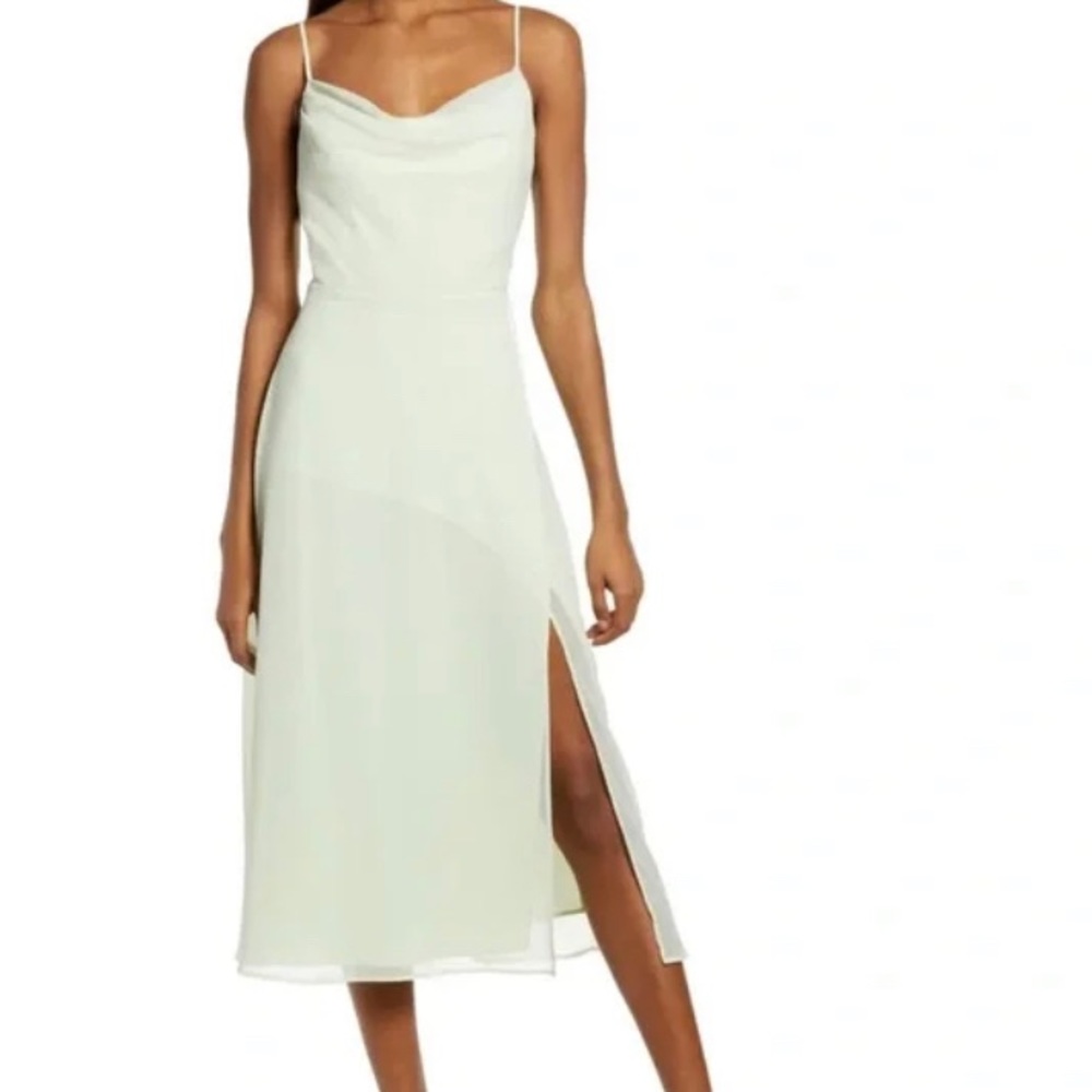 WAYF Skylar Cowl Neck Midi Dress sz M